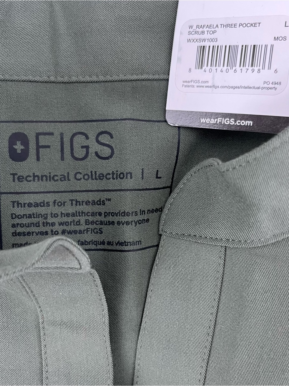 Figs Rafaela Top Moss Large - Picture 3 of 3